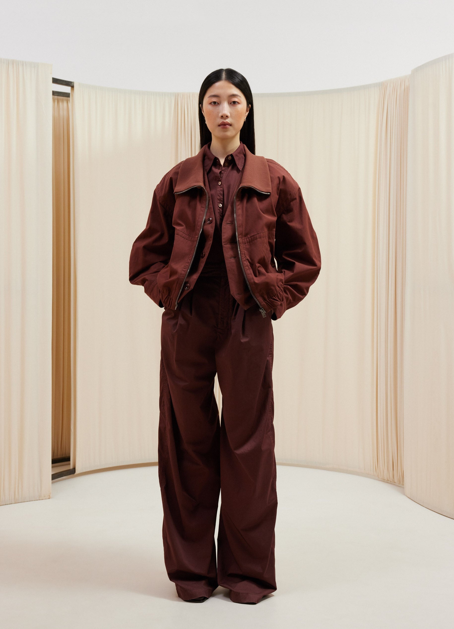 Lemaire トープジャケット Lemaire DOUBLE LAYER BLOUSON WITH RIB | REVERSIBLE