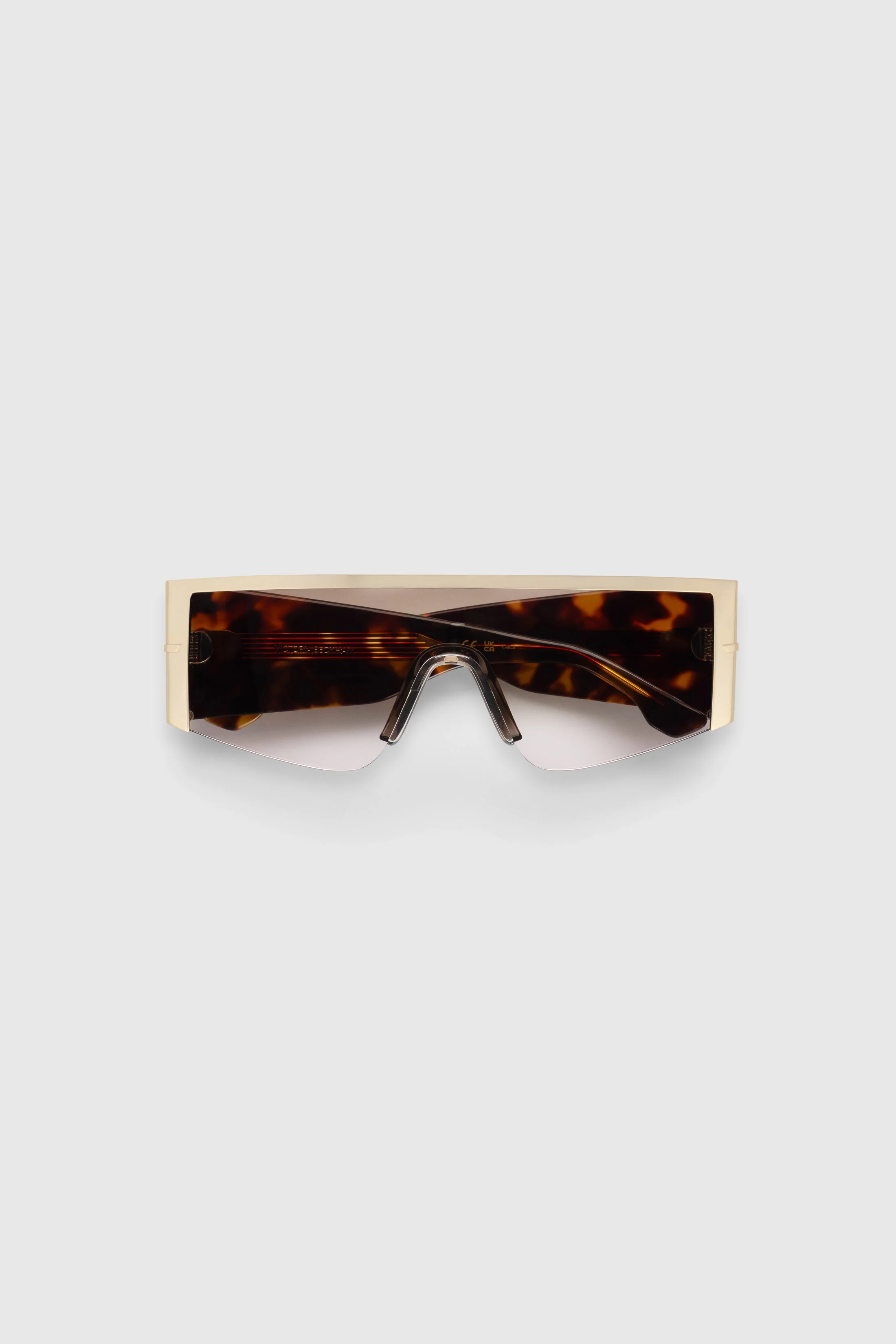 Oversized Mask Frame In Gold Havana - 1