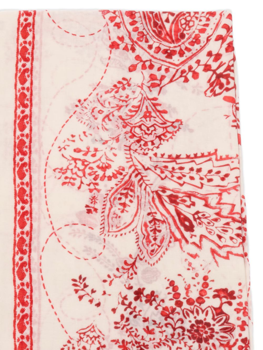 paisley-print border scarf - 2