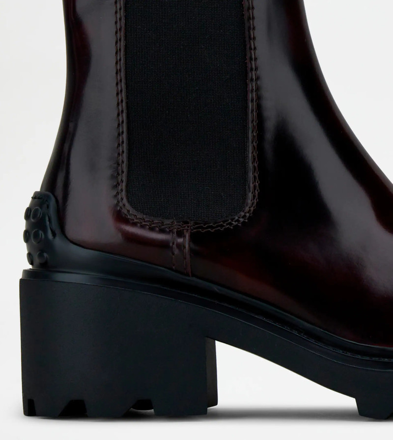 ANKLE BOOTS IN LEATHER - BURGUNDY 5