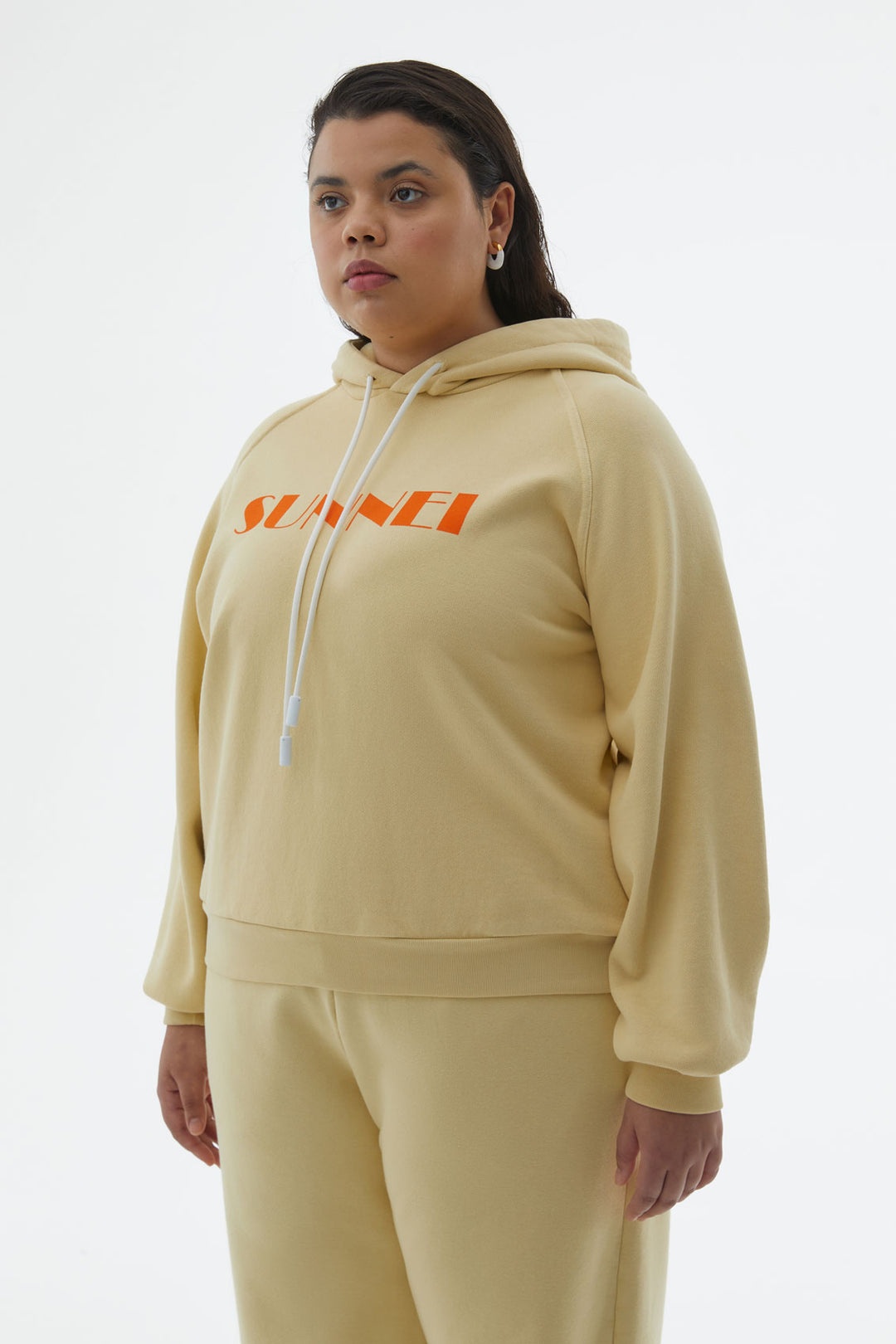 LIGHT YELLOW HOODIE WITH LOGO - 4