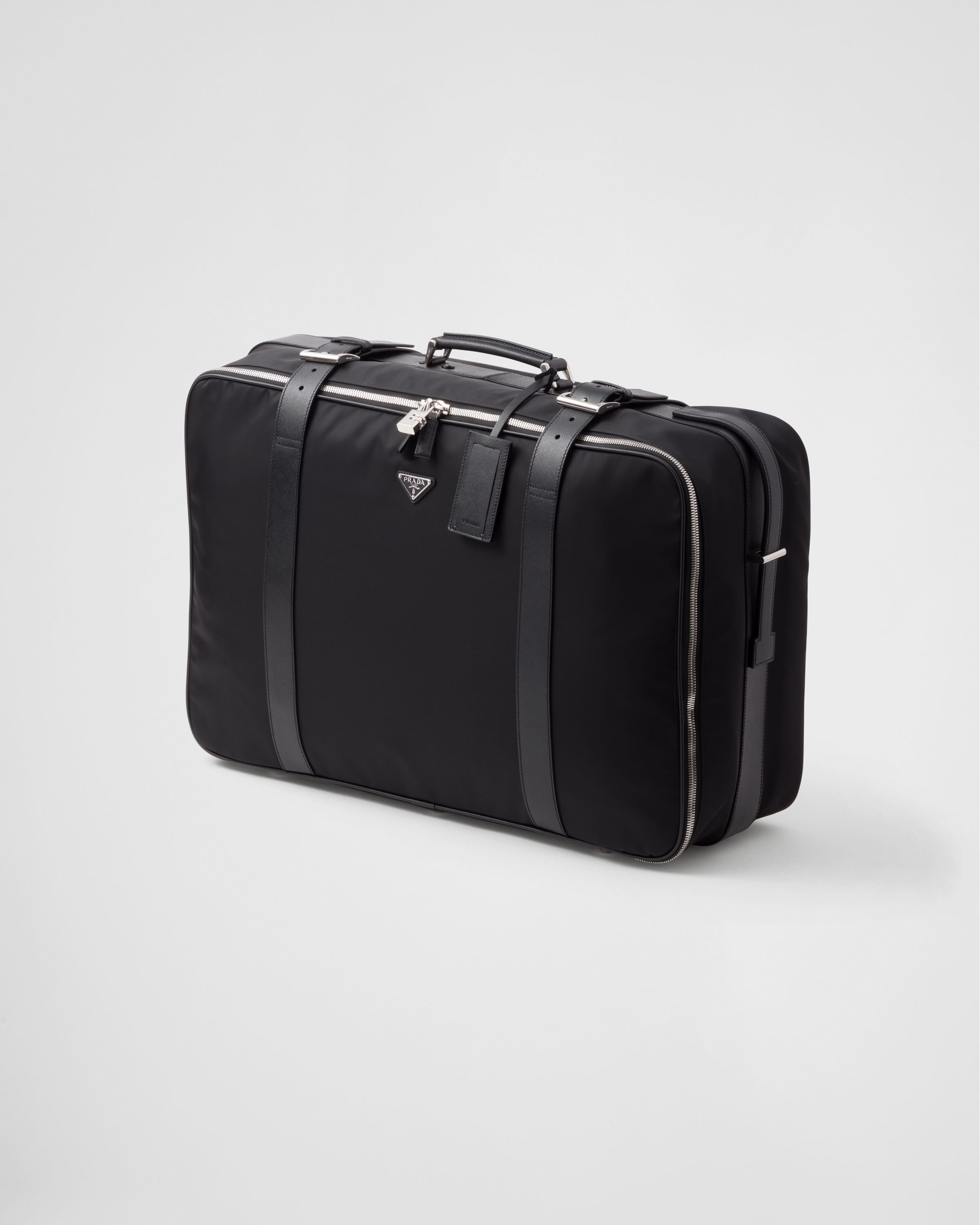 Re-Nylon and Saffiano leather suitcase - 2