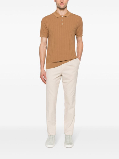 Canali patterned-jacquard cotton polo shirt outlook