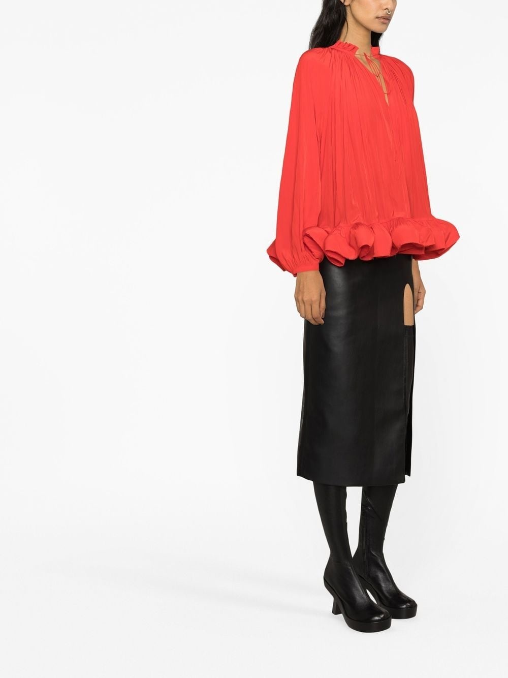 ruffled gathered blouse - 2