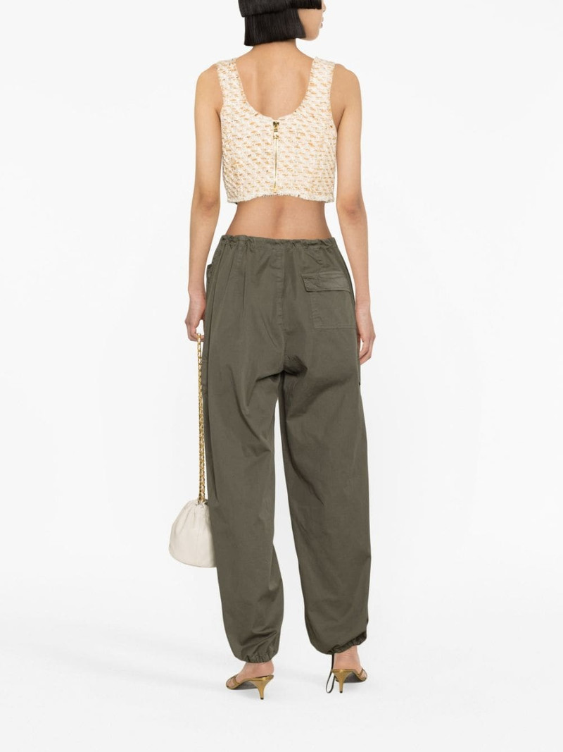 button-embellished tweed cropped top 3