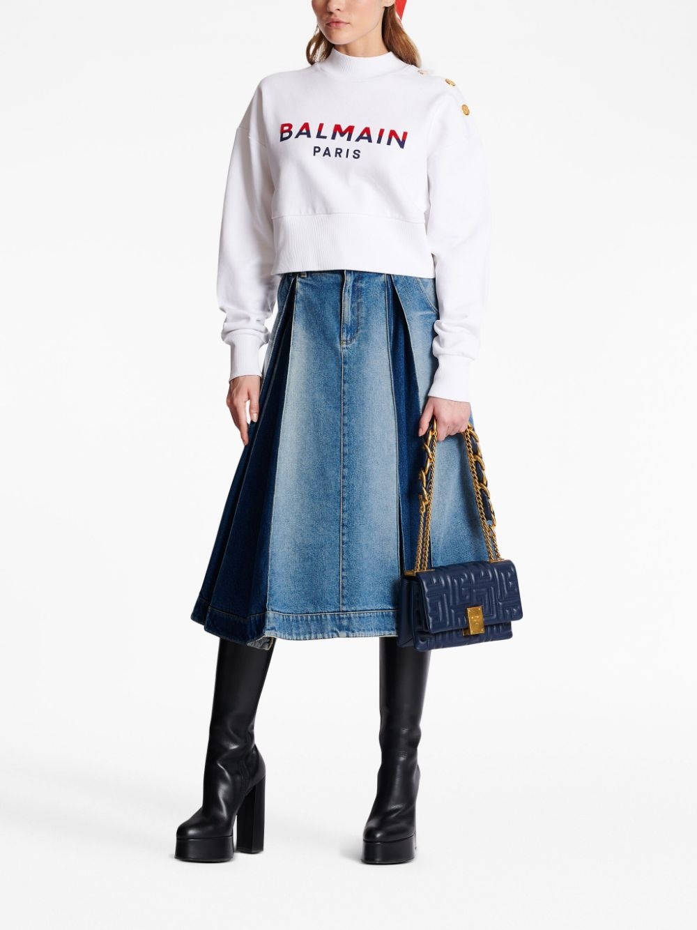 3-Buttons logo-print cotton sweatshirt - 2