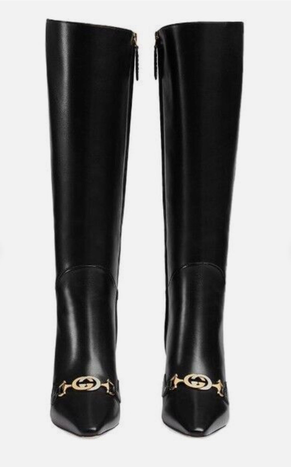 Gucci Zumi Interlocking G Leather Knee Boots - 2