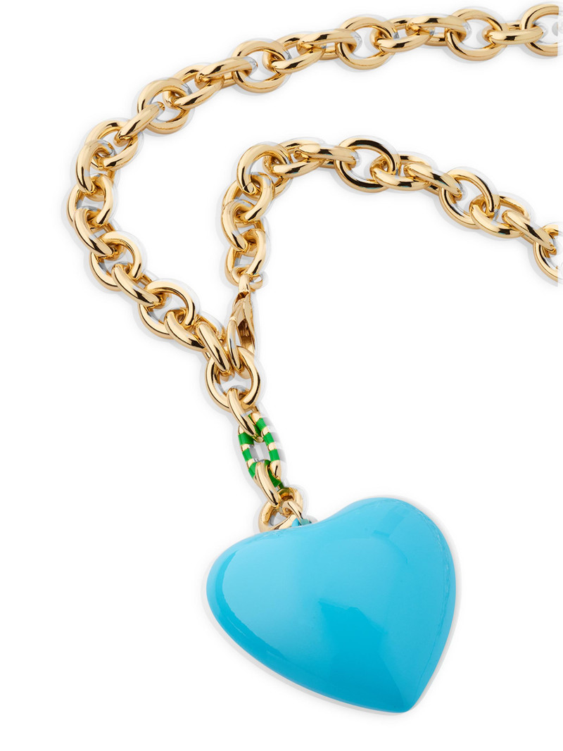 Women's The Happy Heart Goldtone & Enamel Necklace - Blue 3