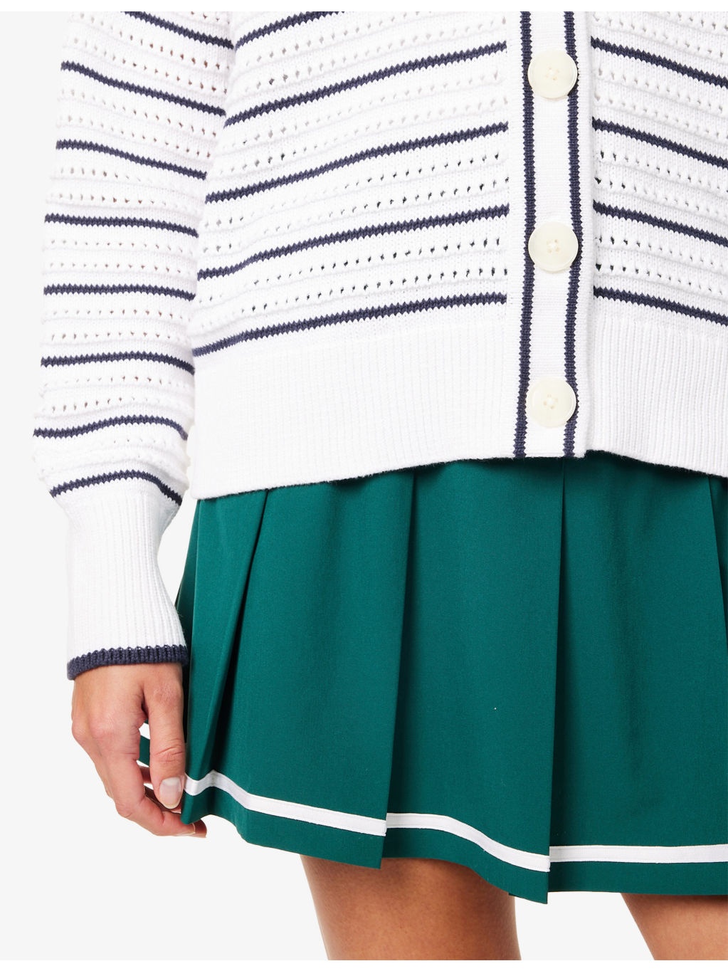 Antonia Striped Cotton-Knit Cardigan - 5