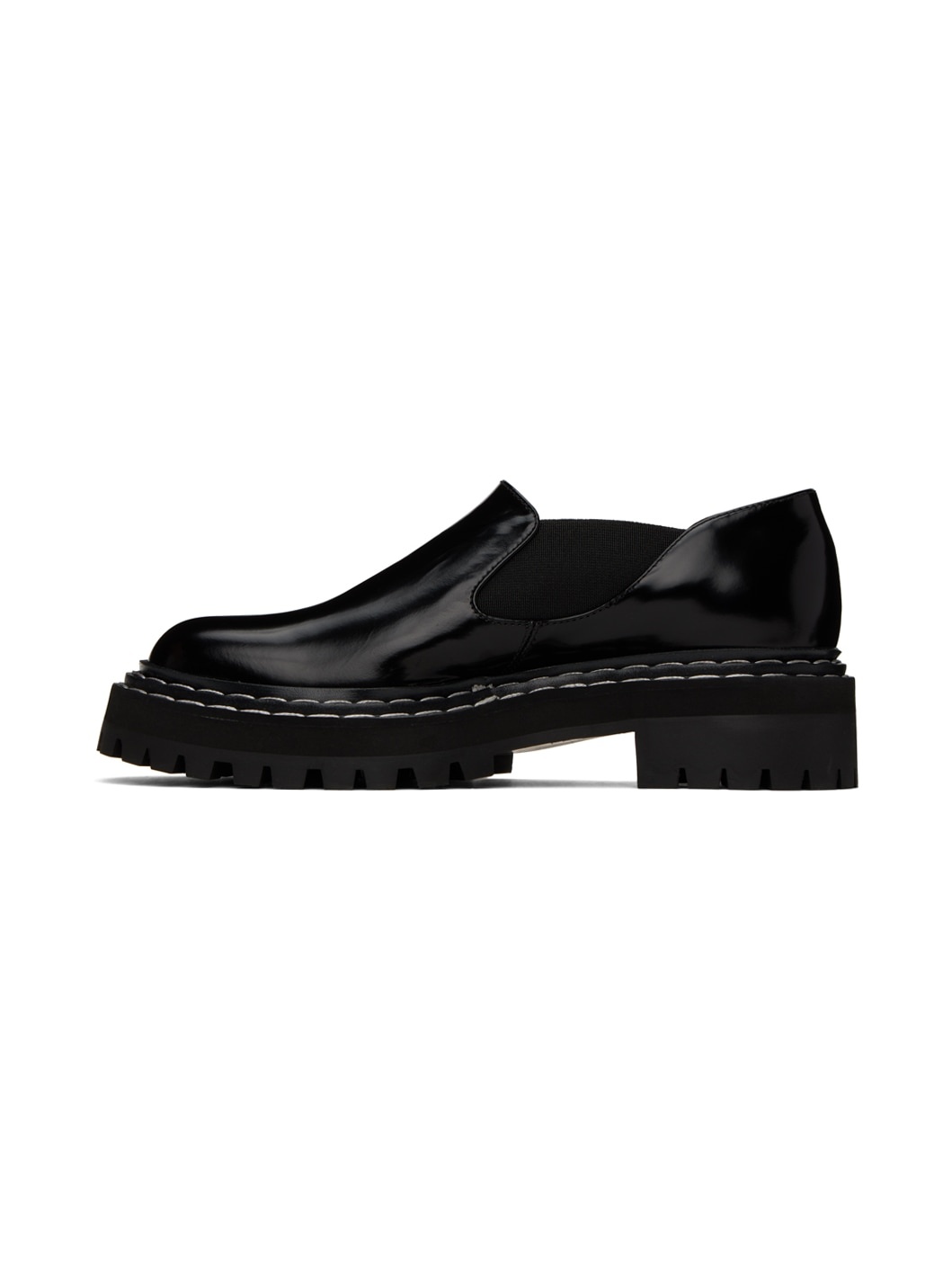 Black Lug Sole Loafers - 3