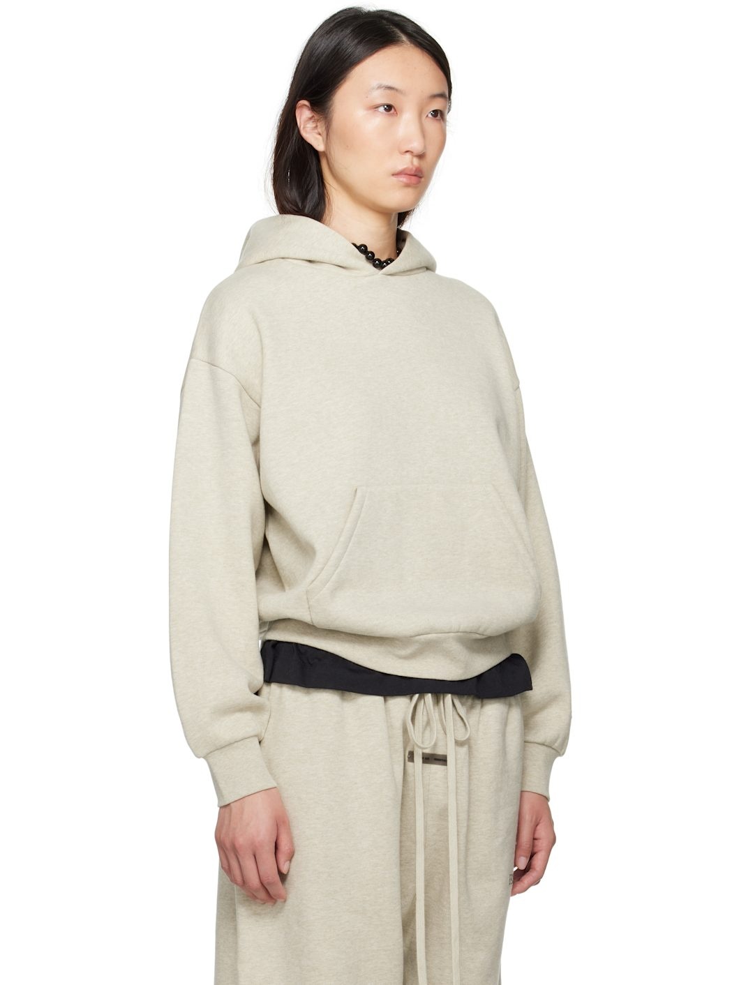 Beige Classic Fit Hoodie - 2