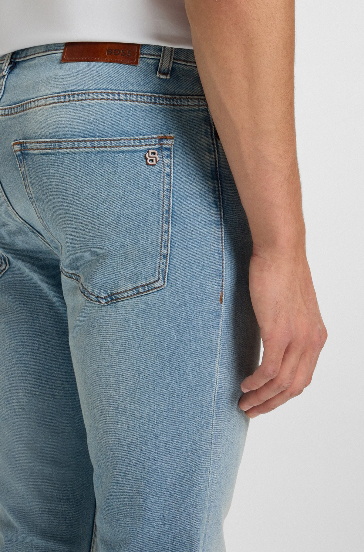 DELAWARE SLIM-FIT JEANS IN BRIGHT-BLUE COMFORT-STRETCH DENIM - 5