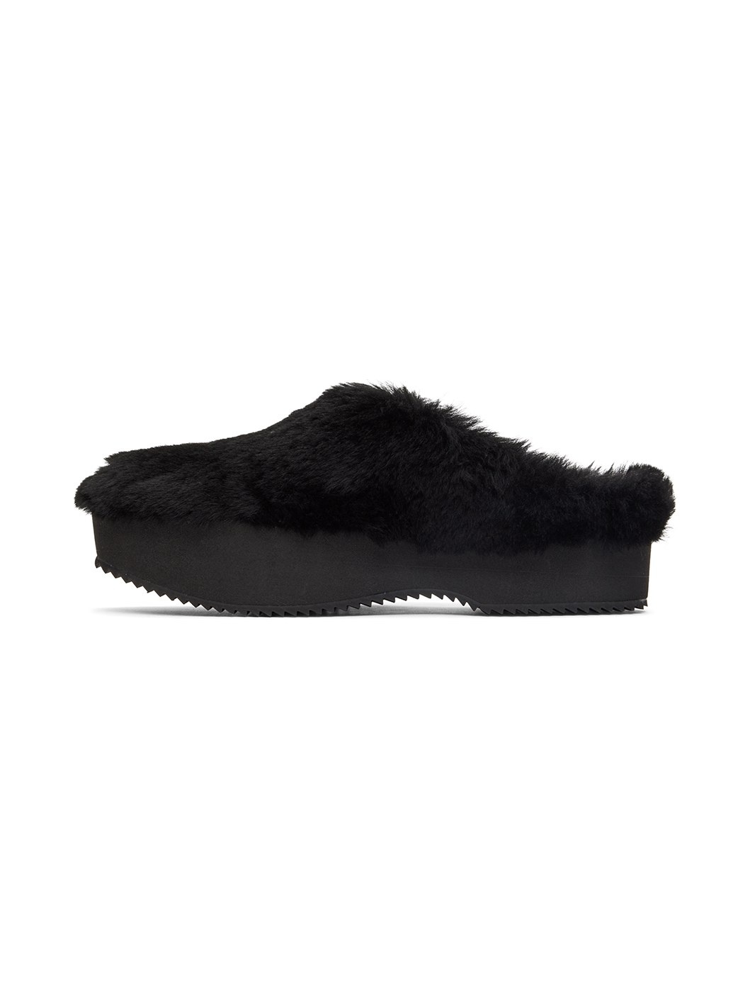 Black Slip-On Shearling Loafers - 3