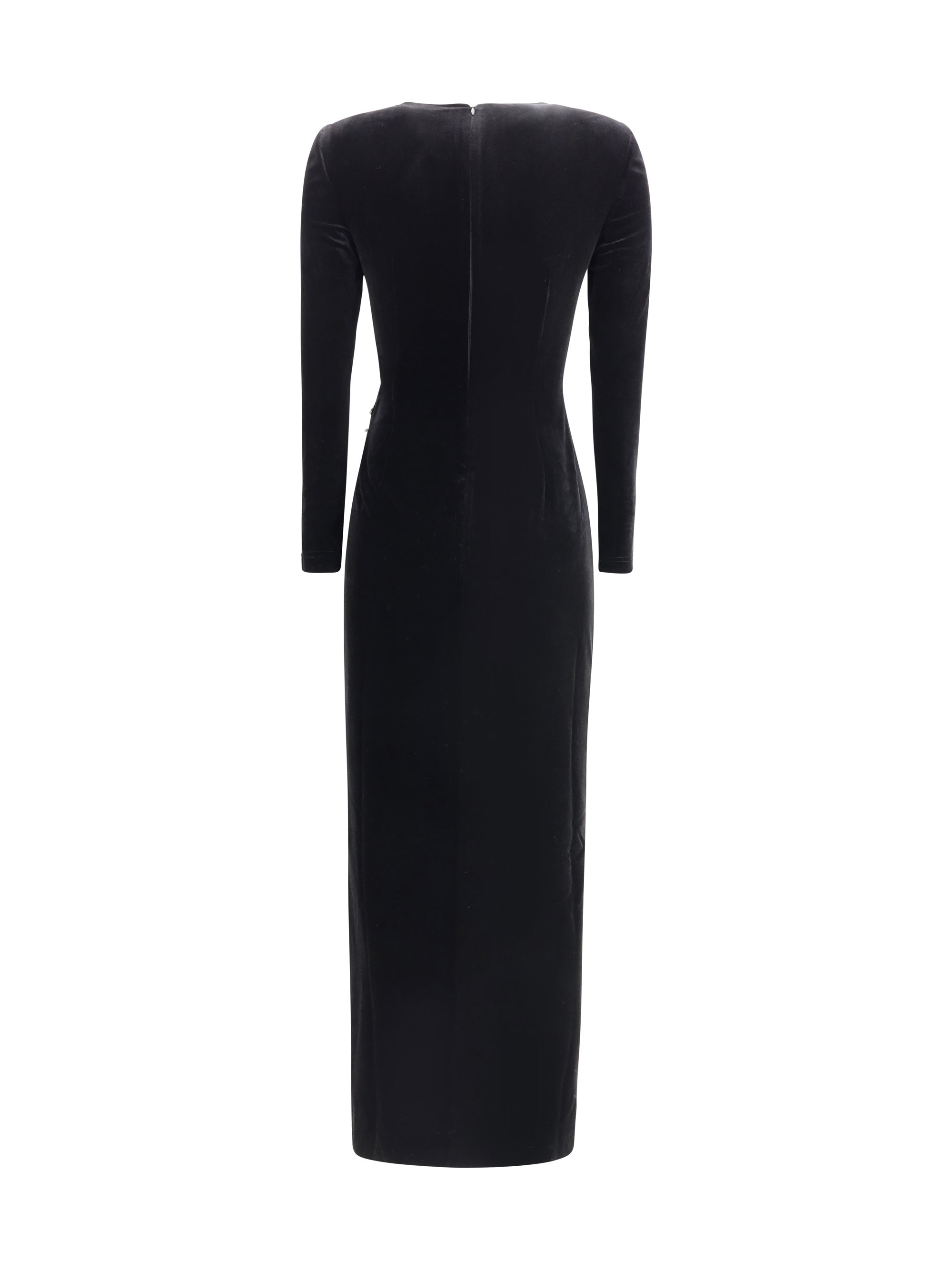 Self-Portrait Women Black Velvet Embellished Midi Dress - 2