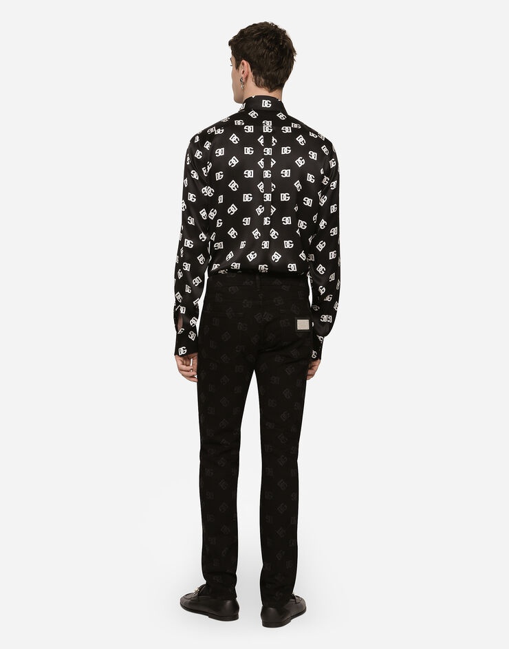 Black skinny jeans with all-over DG logo print - 2