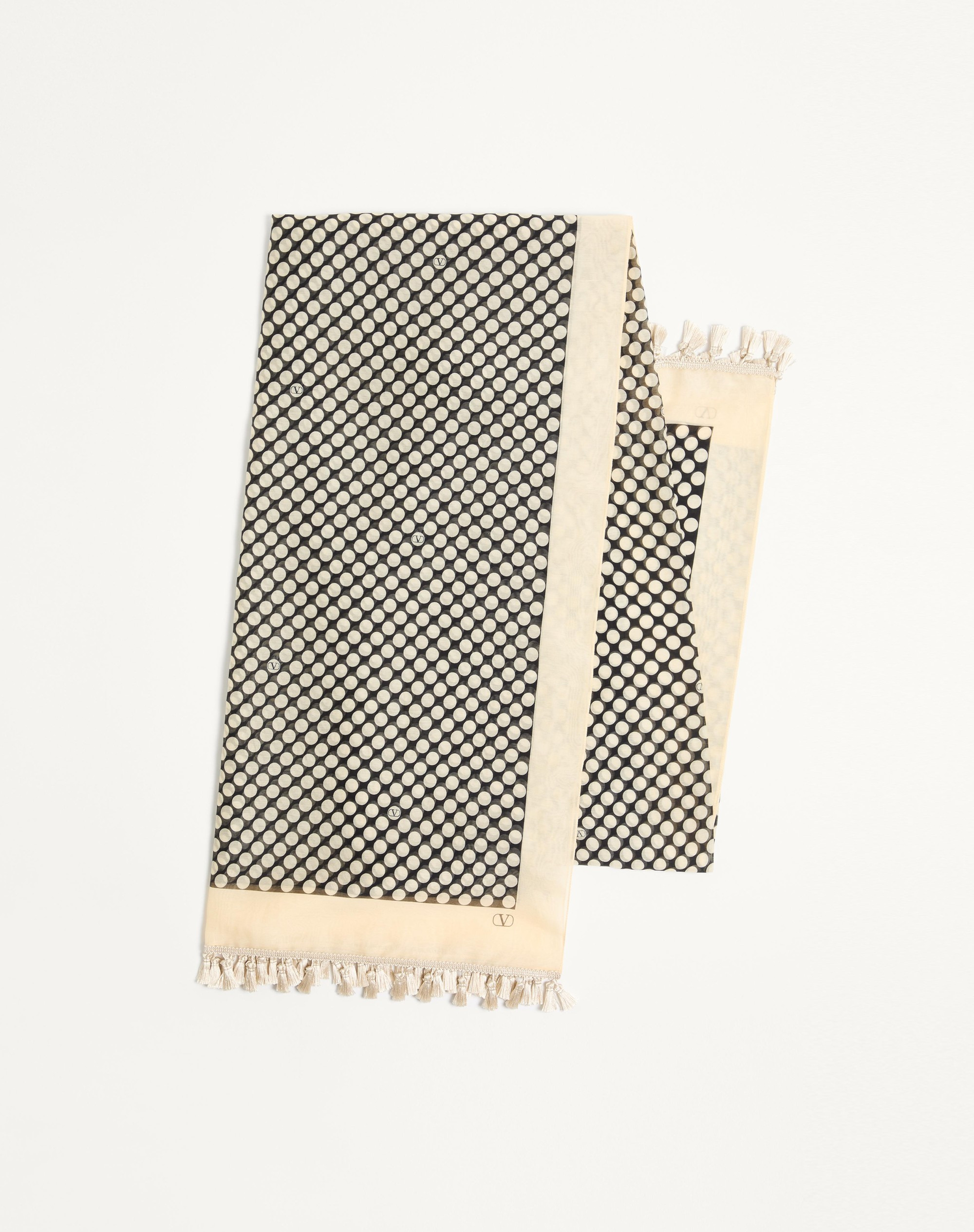 ESCAPE PAREO IN COTTON AND SILK WITH POLKA DOT PRINT - 1