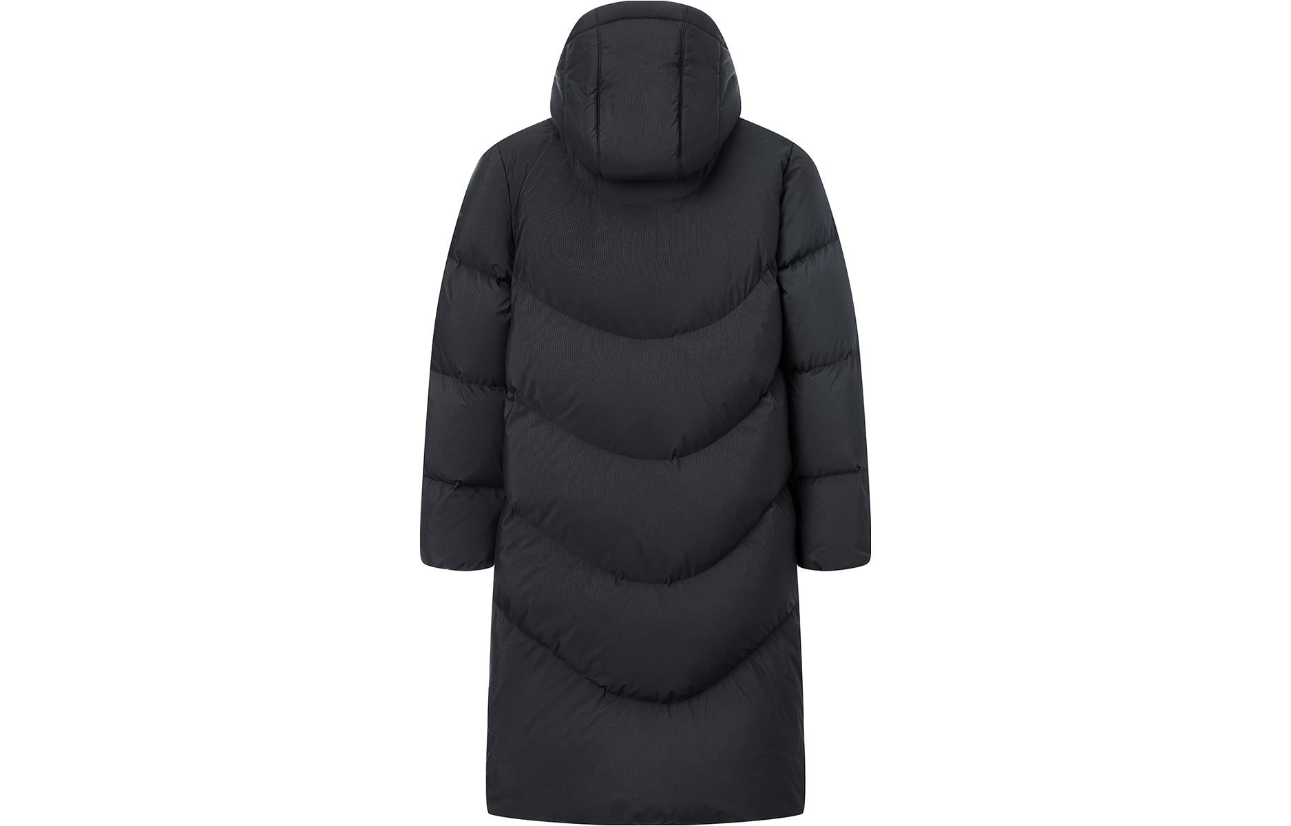 (WMNS) Li-Ning Logo Long Down Jacket 'Black' AYMT116-3 - 2