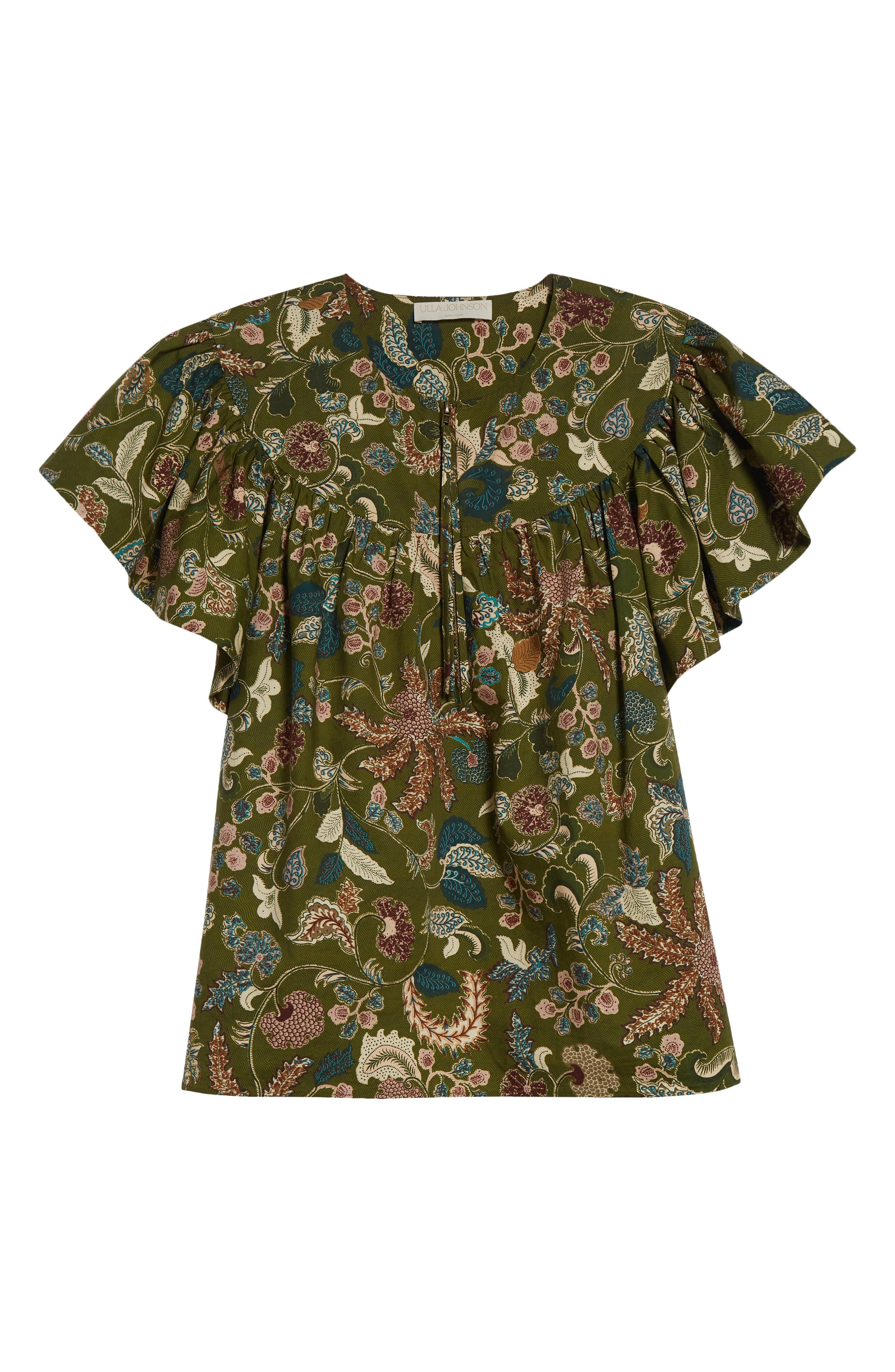 Ulla Johnson Perline Flutter Sleeve Top in Lichen at Nordstrom - 6