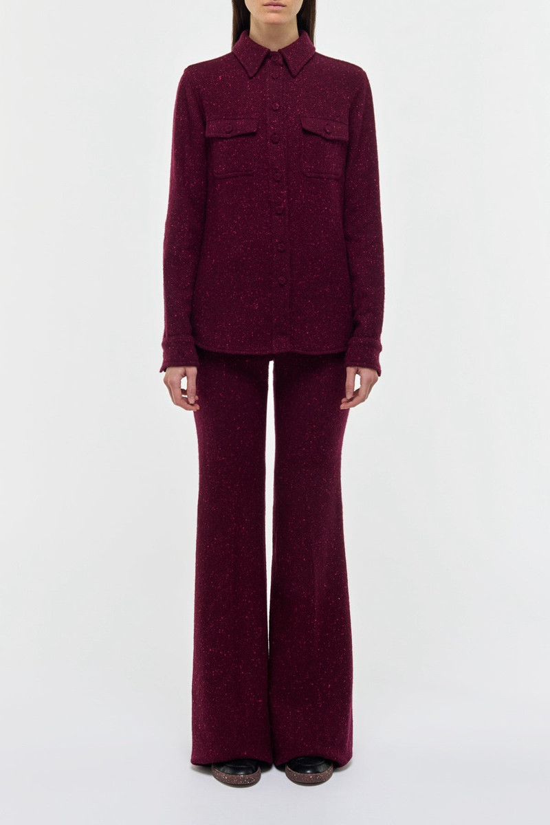 GABRIELA HEARST John Austin Shirt in Bordeaux Speckled Cashmere outlook