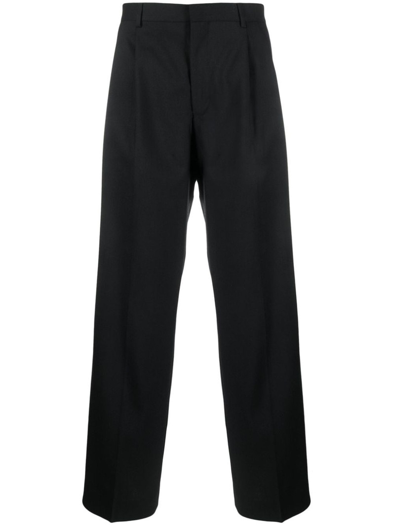 pleated straight-leg wool trousers 1