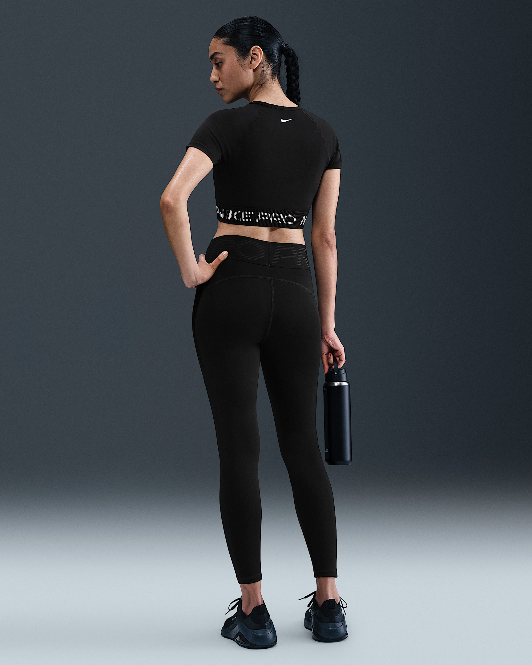Nike Pro Women's Dri-FIT Short-Sleeve Cropped Graphic Top - 5