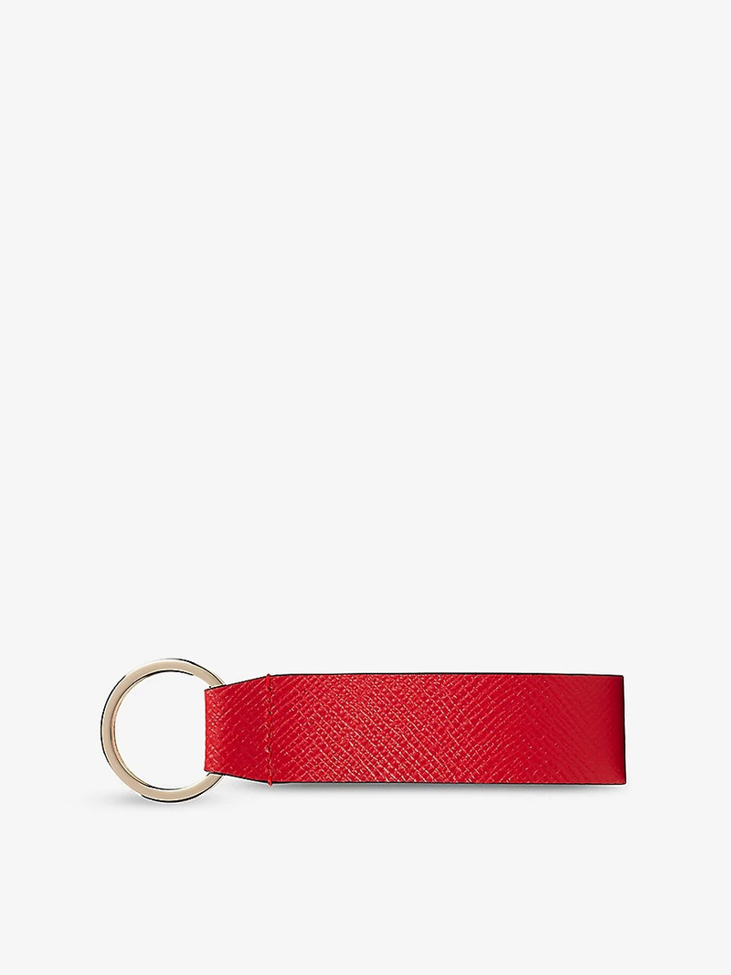 Smythson Panama leather-strap keyring outlook