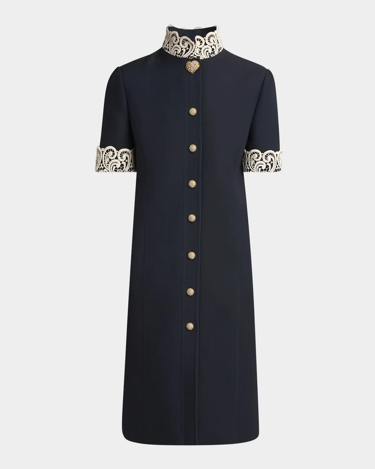 Embellished Lace-Trim Dress - 1