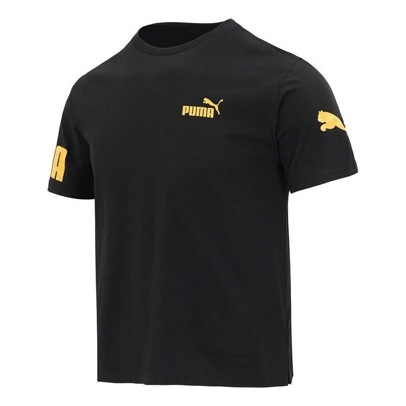 Tシャツ・カットソー PUMA Men T Shirts 631675 01 BLACK PUMA Mens Oversized Logo Tee Top Crew Neck Crew Neck (Large