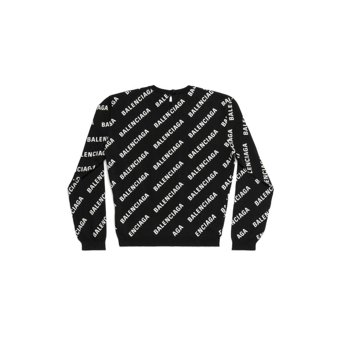 Women's Allover Logo Crop Sweater in Black - 6