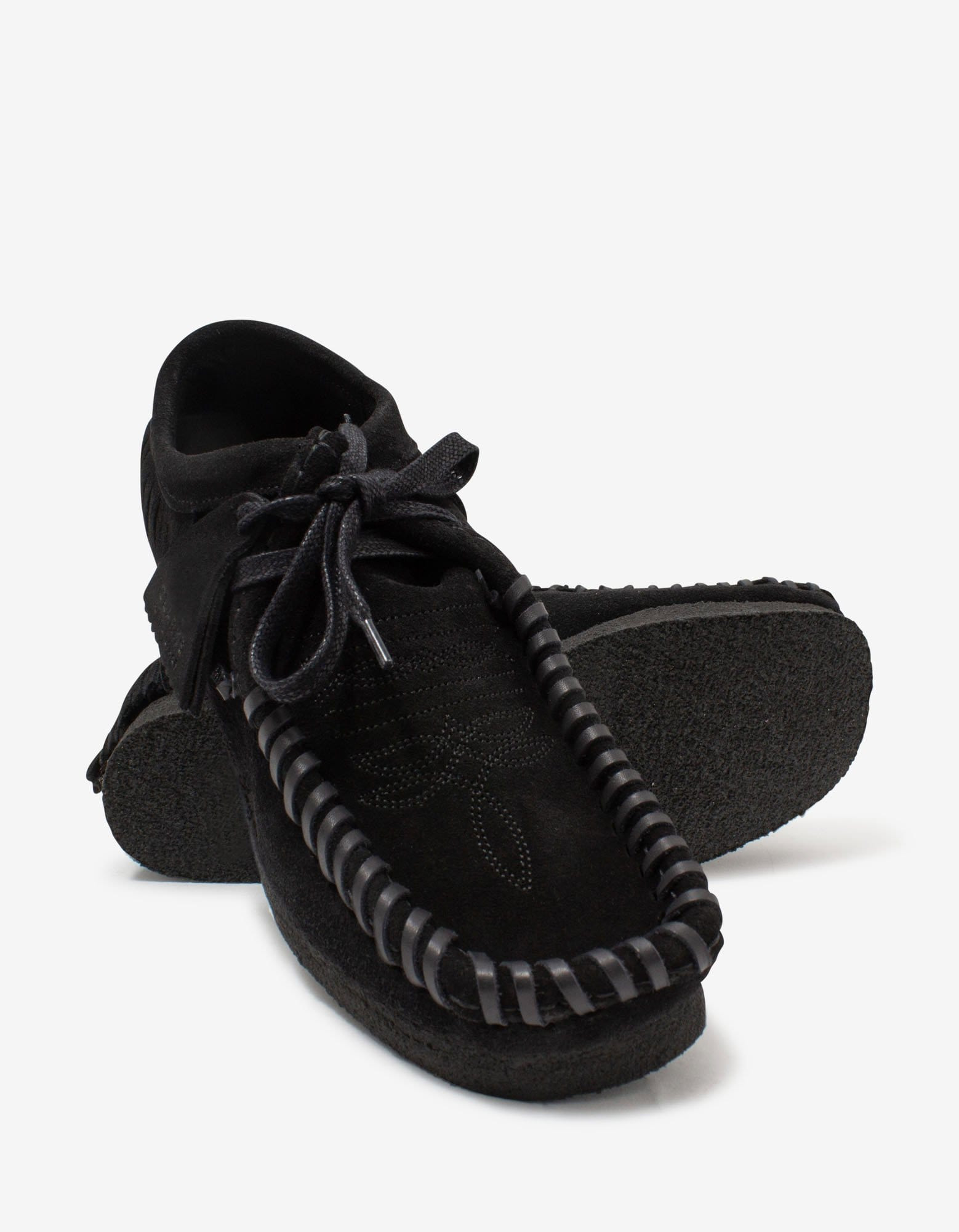 Palm Angels x Clarks Black Suede Fringed Wallabee Shoes - 2