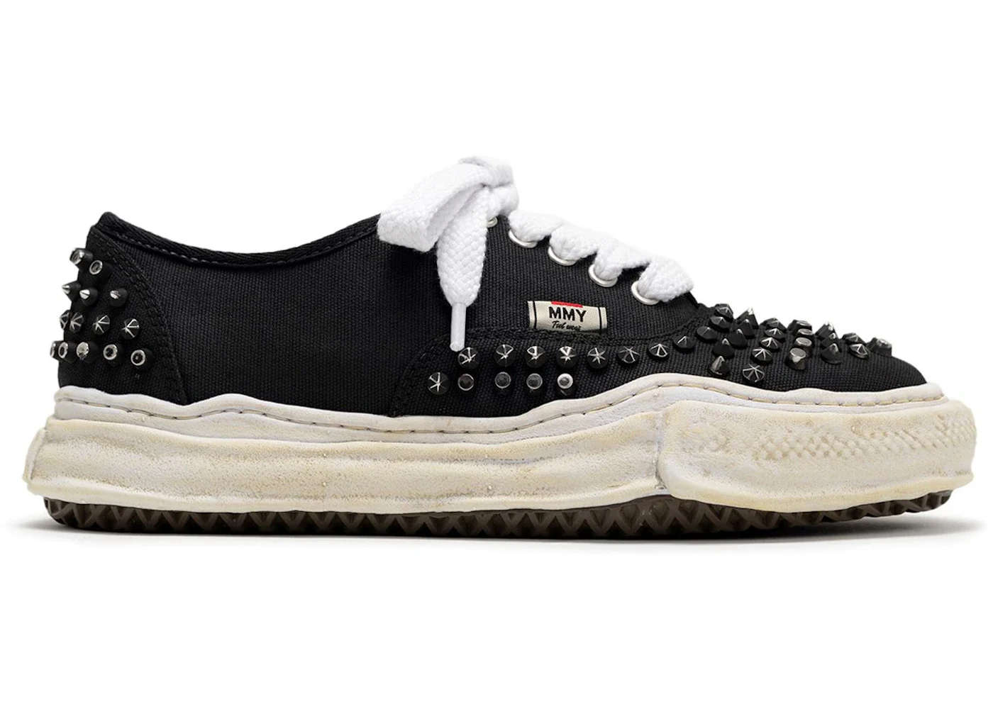 Maison Mihara Yasuhiro Baker OG Sole Studded Canvas Low Black White - 1