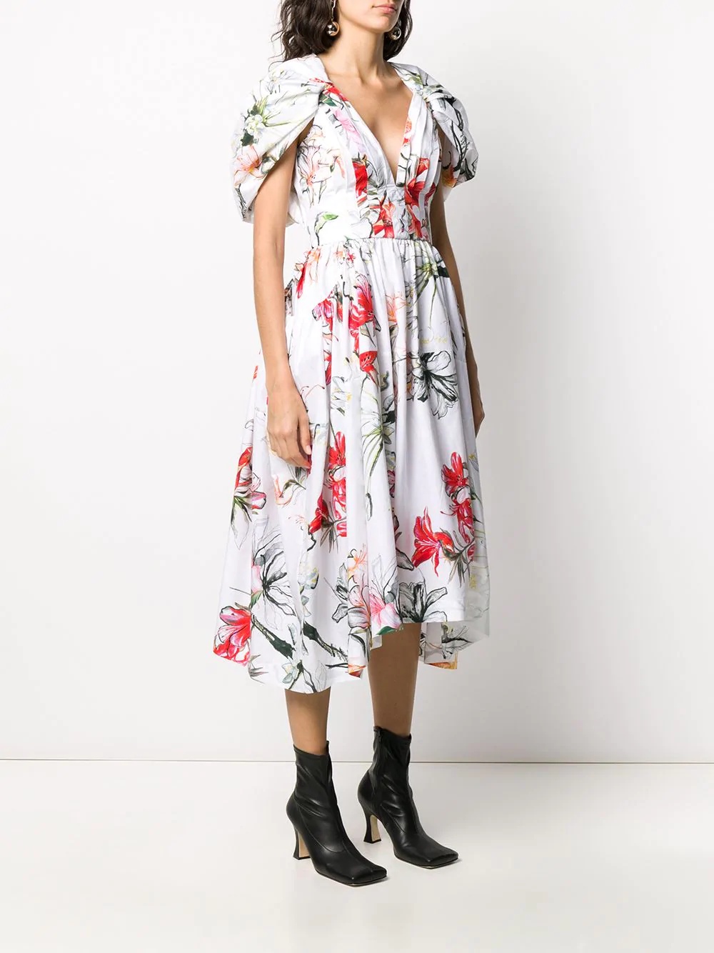 Endangered Flower poplin midi dress - 3