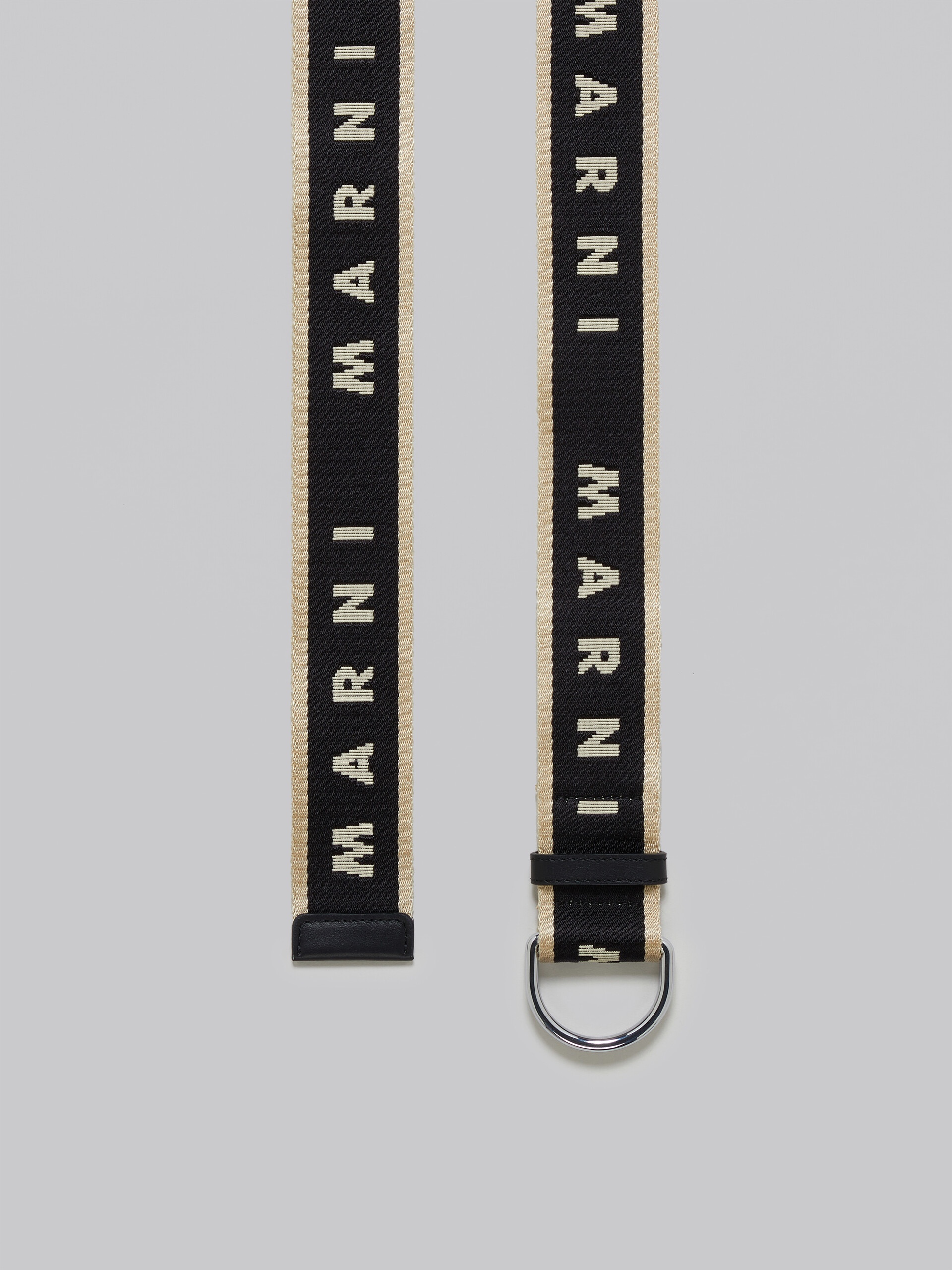 BLACK FABRIC SLIDER BELT WITH LOGO - 4