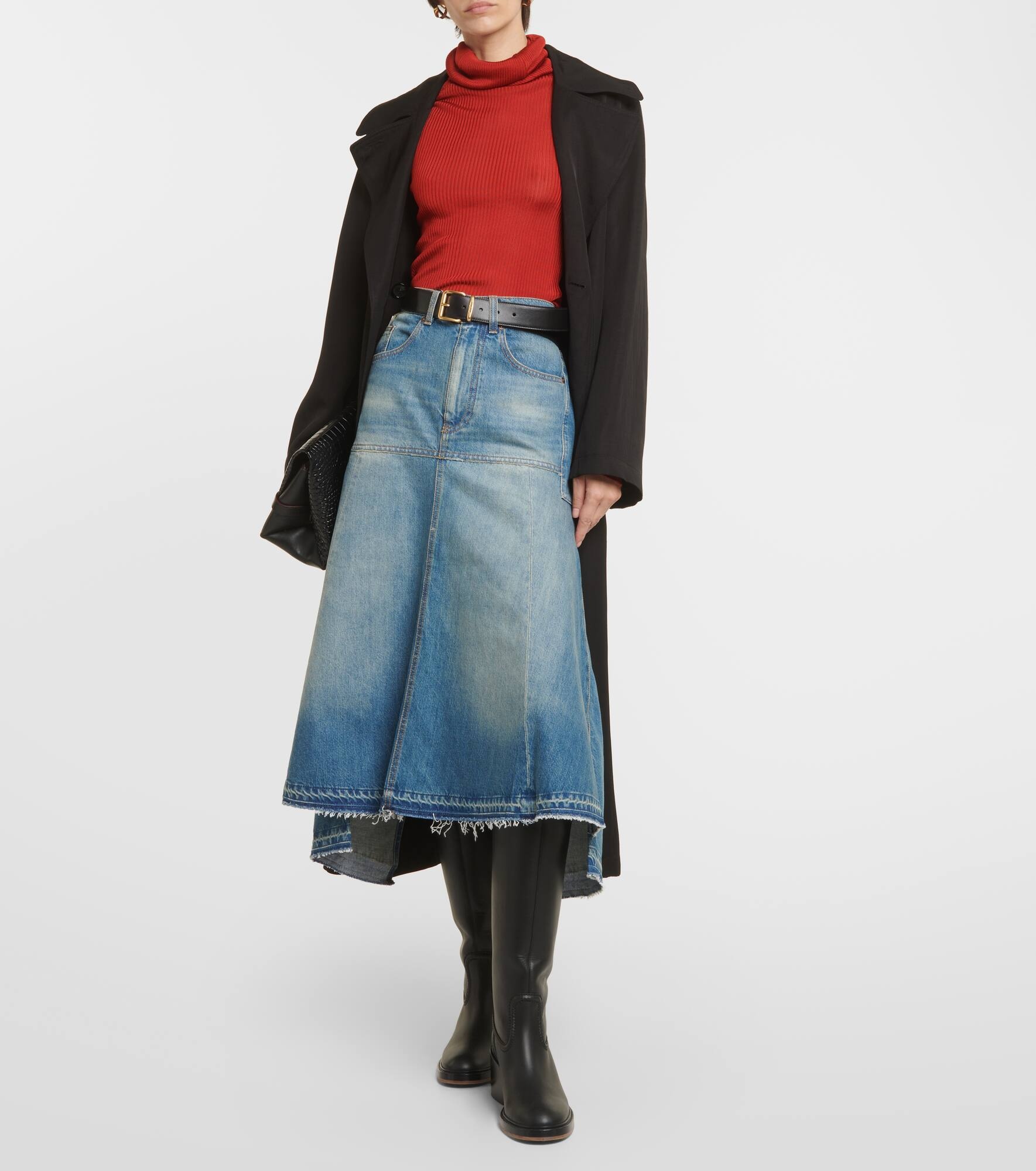 Ribbed-knit turtleneck top - 2