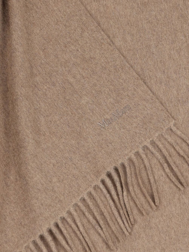 Max Mara logo-embroidered fringed scarf outlook
