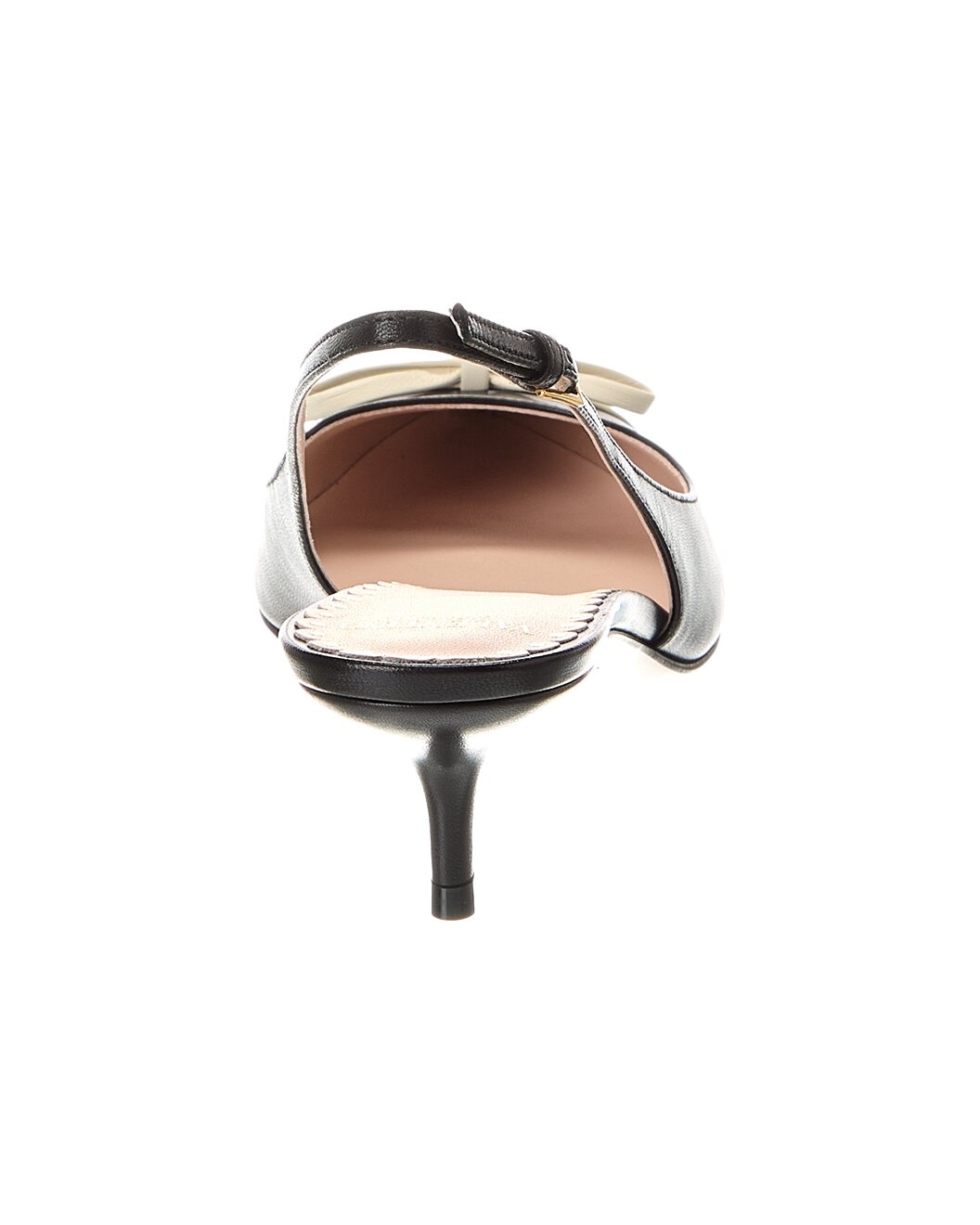 Valentino Bow Detail 45 Leather Slingback Pump - 3