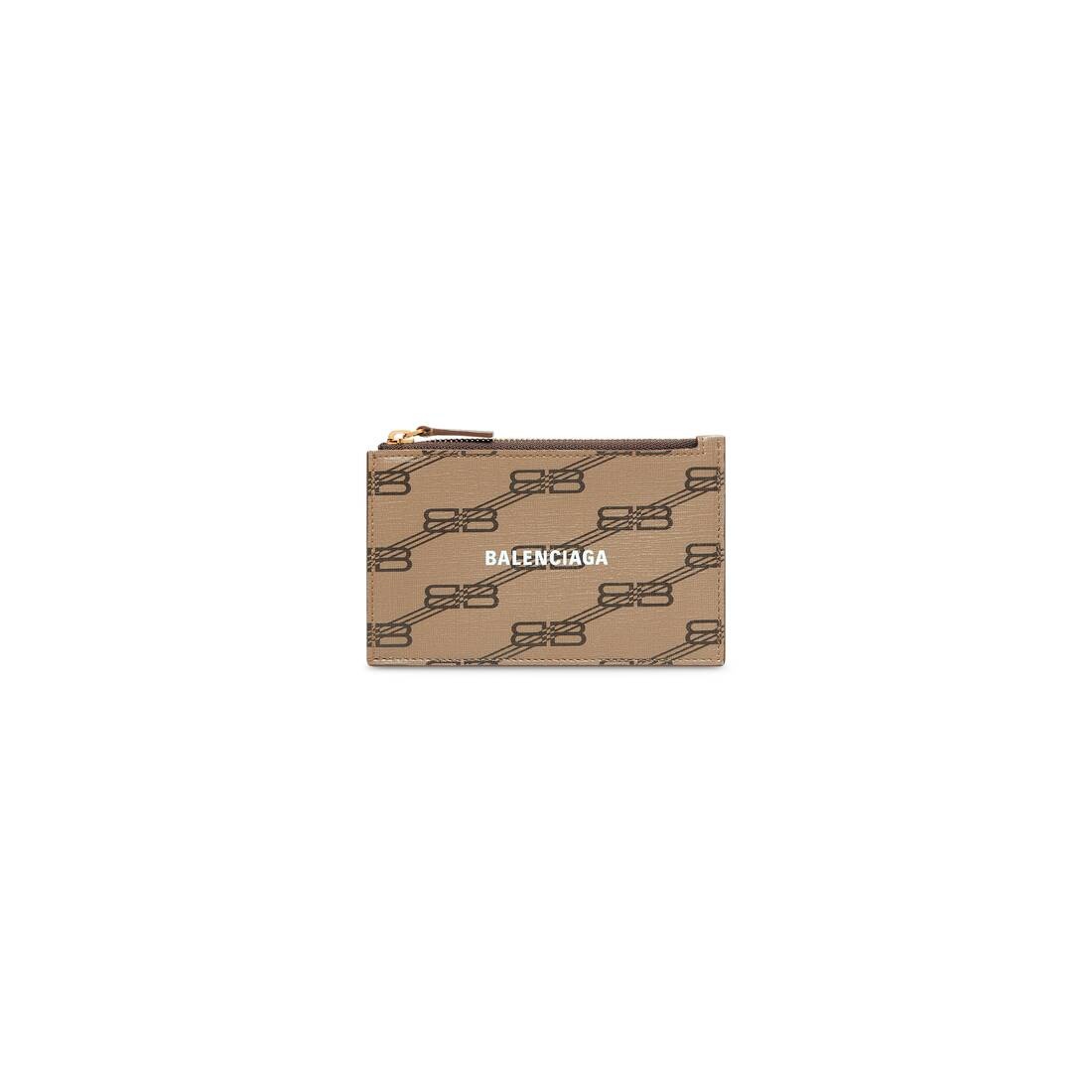 Signature Large Long Coin And Card Holder Bb Monogram Coated Canvas in Beige - 1