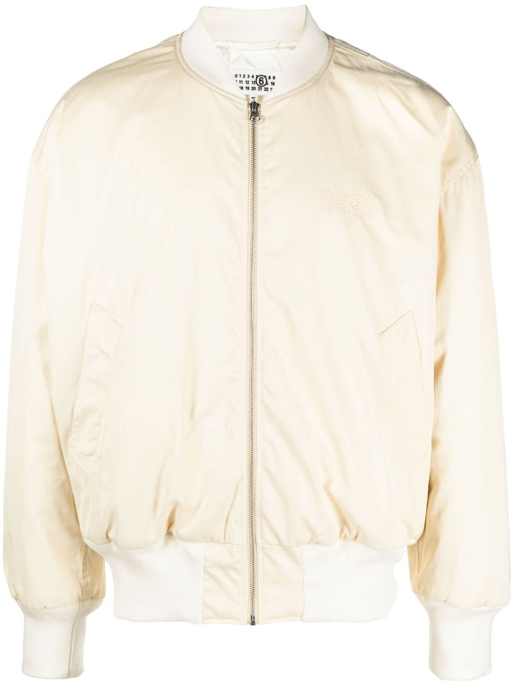 logo-embroidered bomber jacket - 1