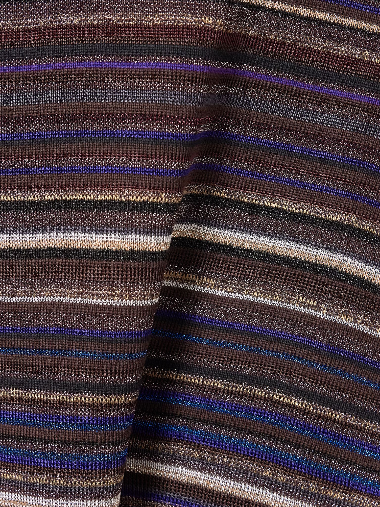 Striped metallic crochet-knit maxi dress Multi - 4