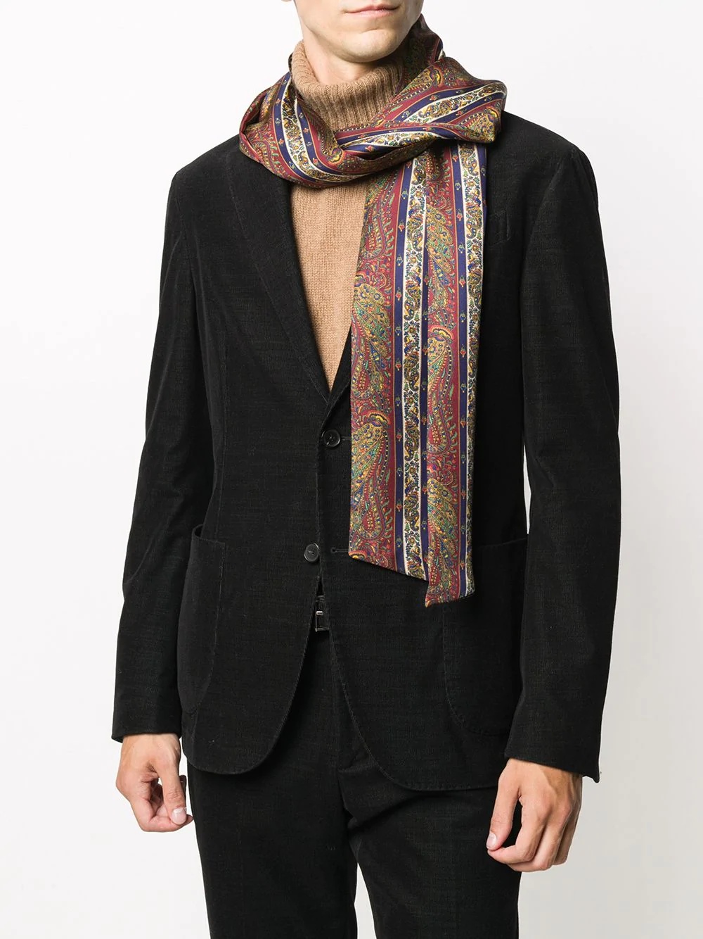 paisley print silk scarf - 2