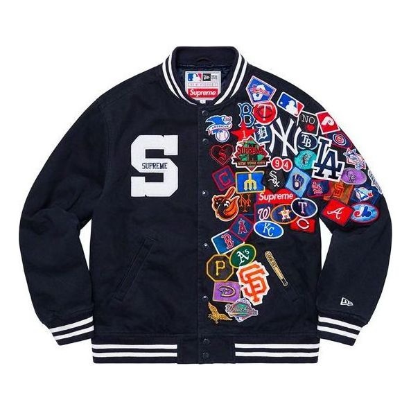 Supreme x New Era x MLB Varsity Jacket 'Black Multi-Color' SUP-SS20-573 - 1