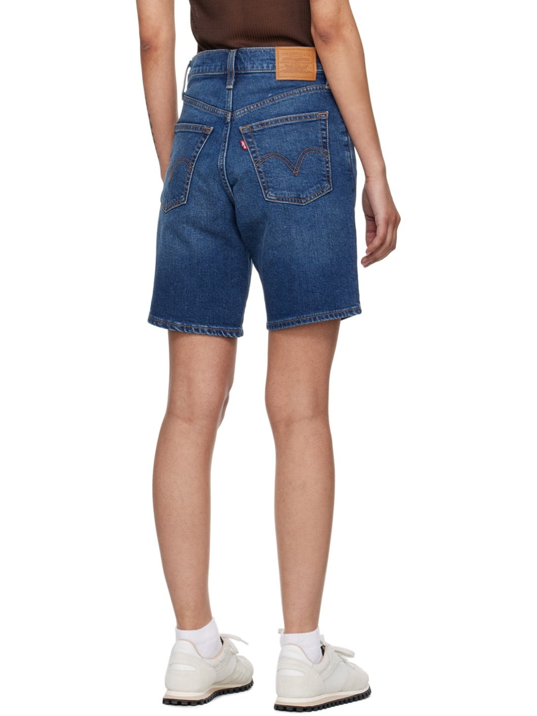 Blue Ribcage Bermuda Denim Shorts - 3