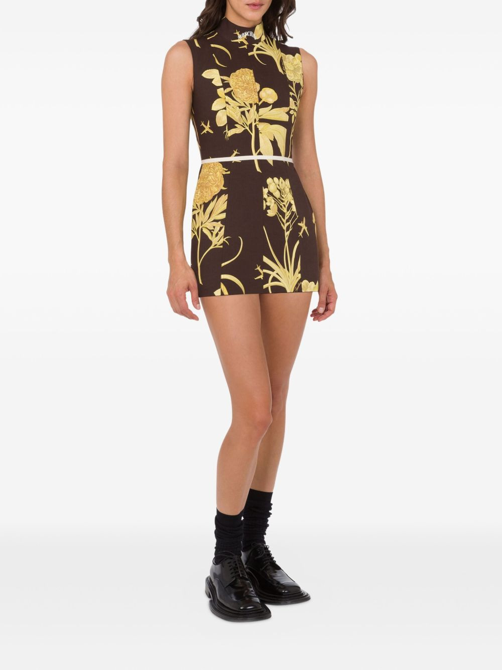 floral-print high-neck dress - 2