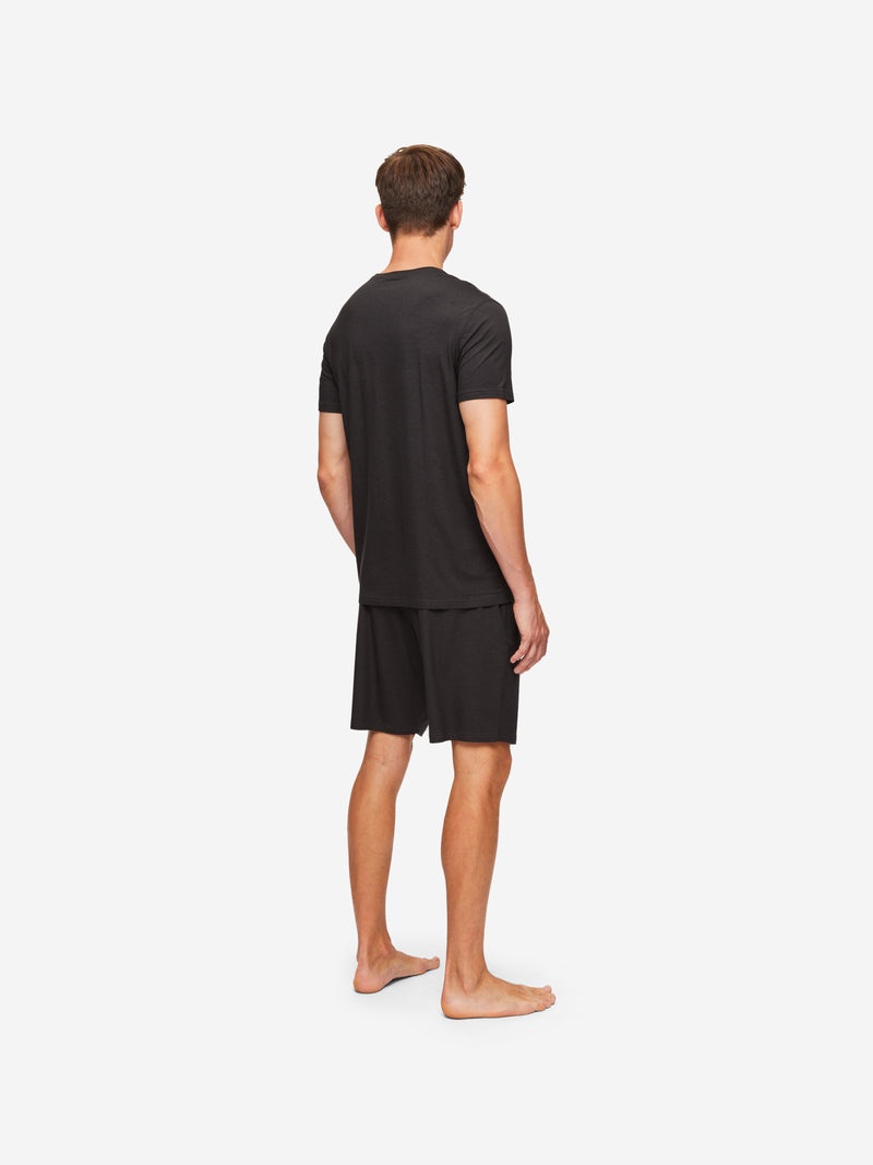 Men's T-Shirt London 9 Bird Print Micro Modal Black - 8