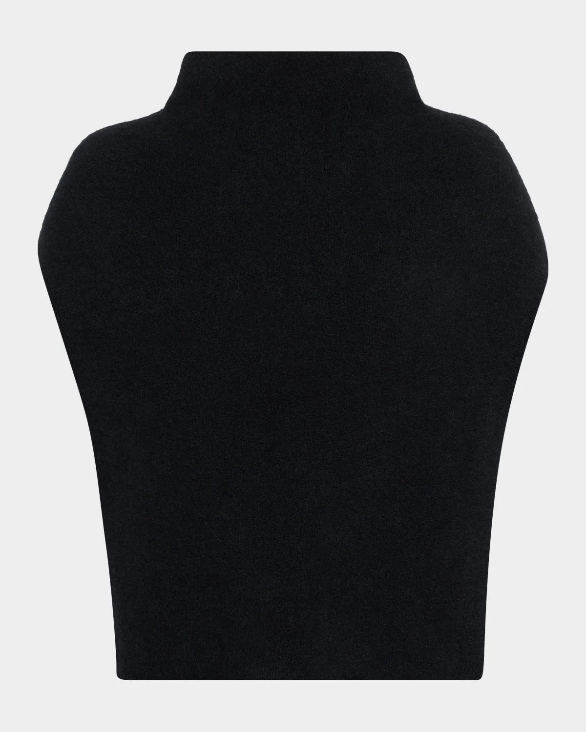Mock-Neck Boucle Knit Poncho - 1