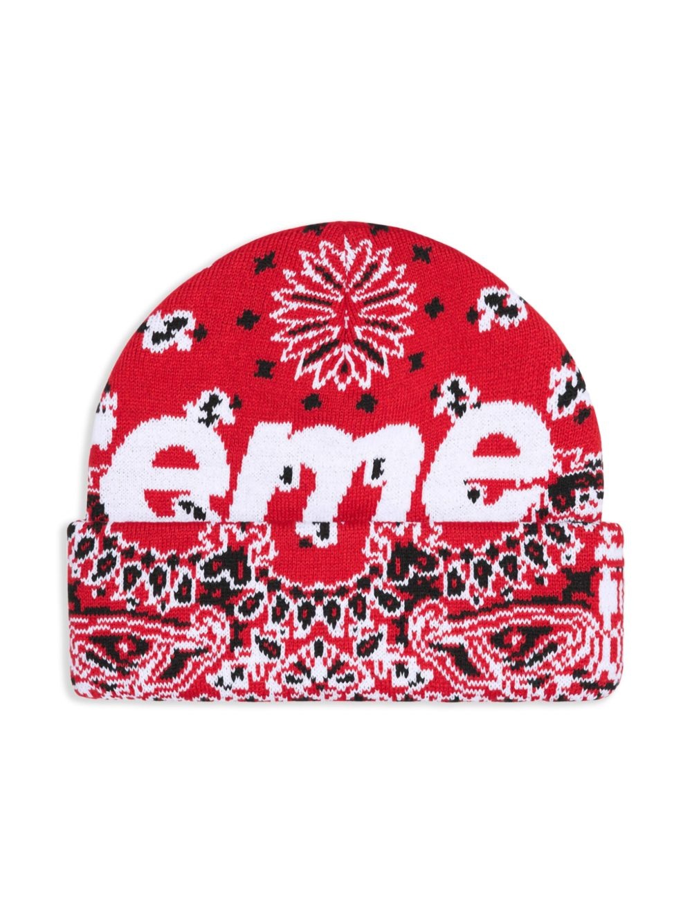 bandana-print beanie hat - 2