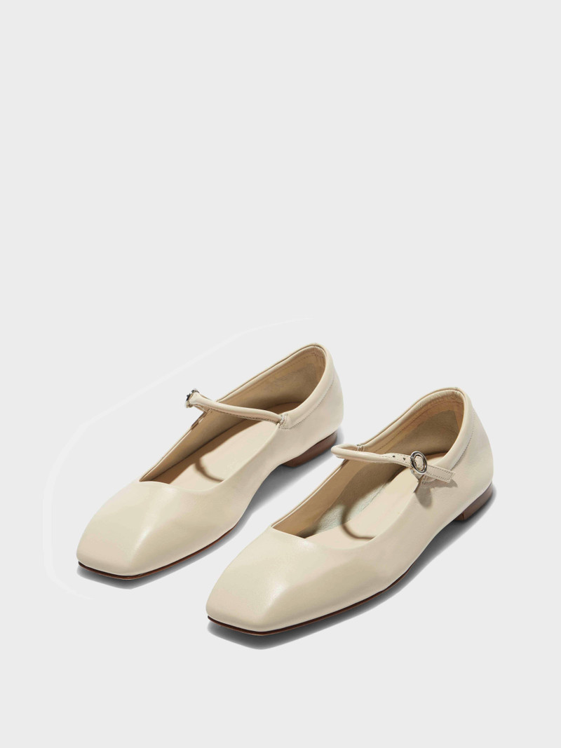 Aeyde Uma 특허 가죽 메리 Jane Flats 아이보리 outlook