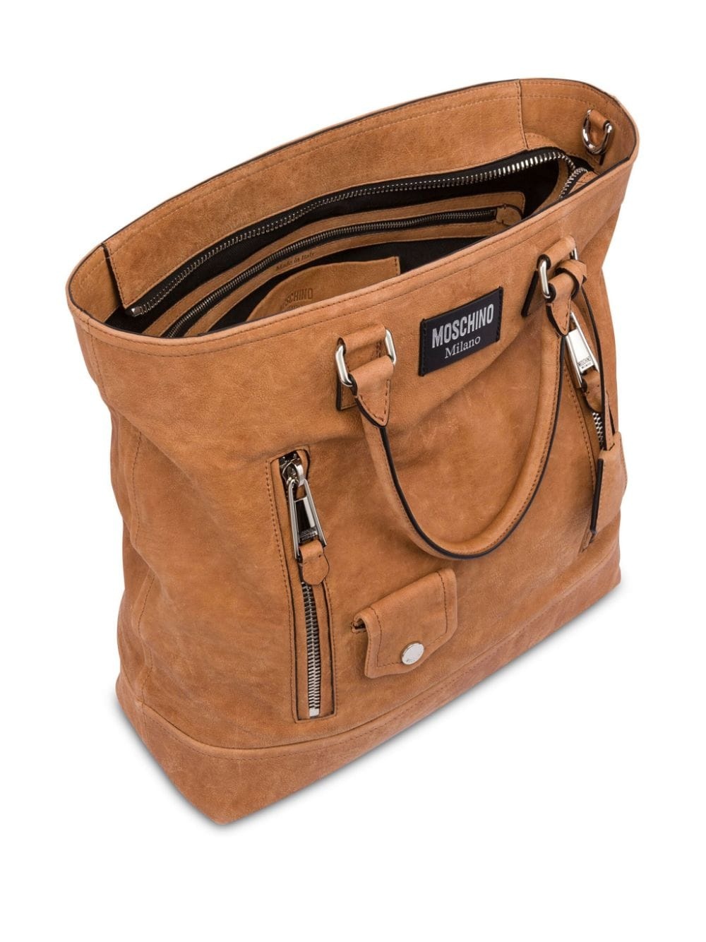 logo-appliquÃ© suede tote bag - 3