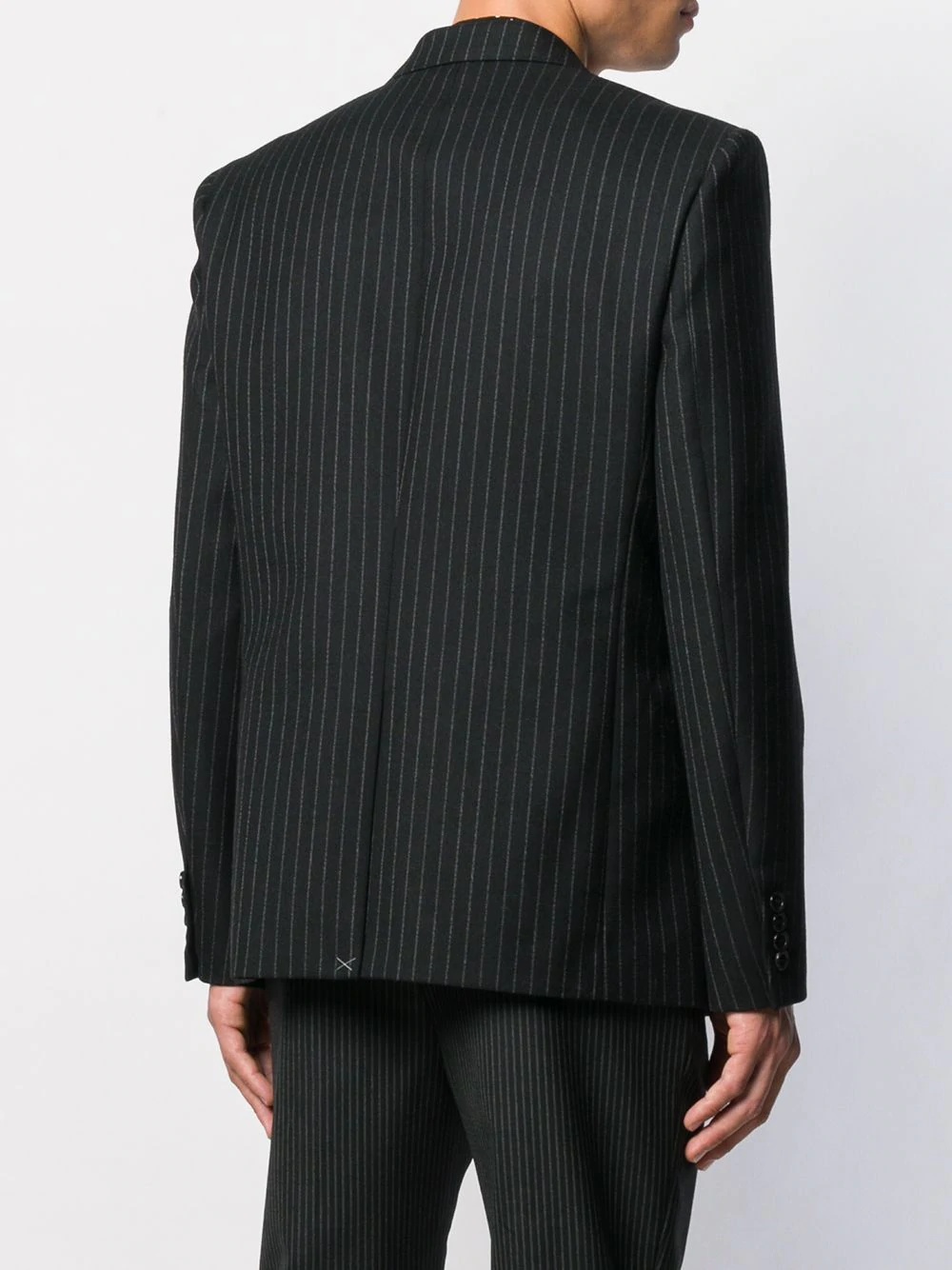 pinstriped buttoned blazer - 4