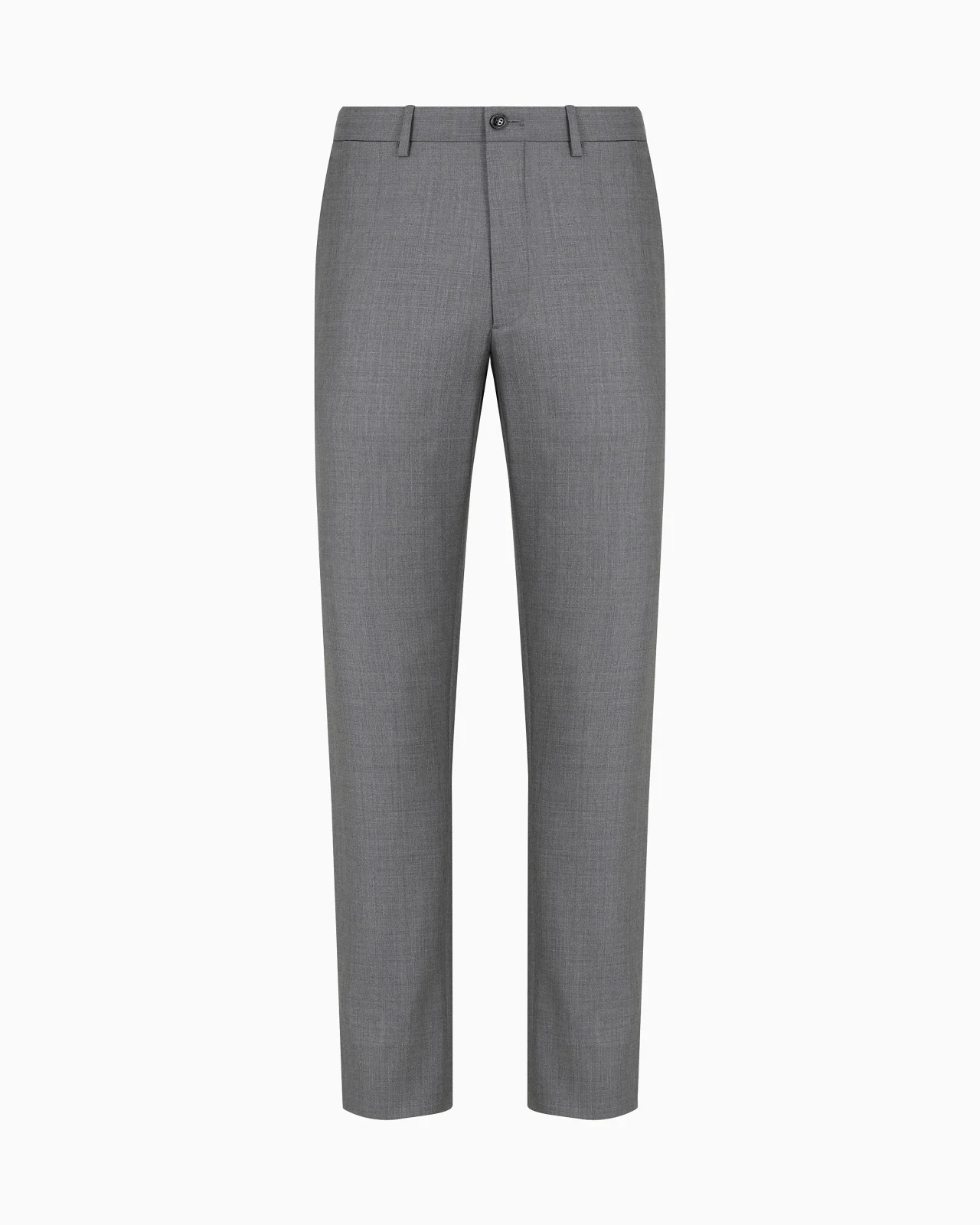 Flat-front trousers in wool and cashmere gabardine - 1